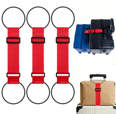 Image de Lot de 3 sangles de bagage - Sangles élastiques réglables
