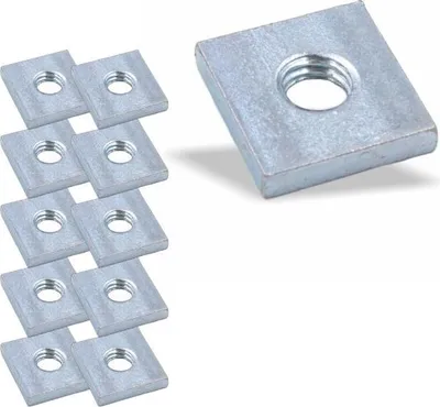 Produktbild von 10x Nutenstein | Gewindeplatte 19x19x4 mm M8 Gewinde mittig | Stahl verzinkt