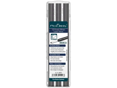 Produktbild von Pica 6051 Aniline Big Dry Marker/Minen/Ersatzminen | für jedes Wetter, ungiftig und umweltfreundlich | ideal für Holz, Kunststoff, Keramik, Fliesen, Metall, Querschnitt: 2x5 mm, Länge: 150 mm