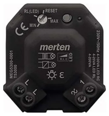 Produktbild von Merten MEG5300-0001, Dimmer, Eingebaut, Schwarz, CE, 230 V, 50 Hz