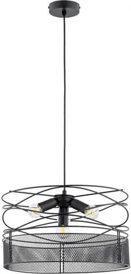 Immagine prodotto di Lampada a sospensione industriale in stile loft, rotonda, nera, DIUK 4xE27 15W ALF63227 Alfa