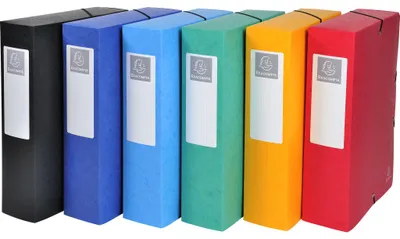 Image de Exacompta 6x Boite de classement Exabox Dos 80mm A4 Couleurs assorties 50830E
