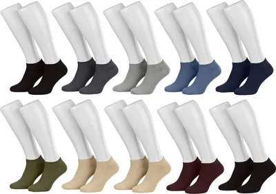 Tobeni 10 Paar Sneaker Socken Sneakers für Damen Herren und Teenager Farbig für Herren