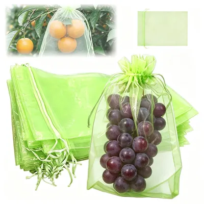 Obrázek produktu pro Omgoods - 50 organzových sáčků na ochranu hroznů, s provázkem, rozměry 20 x 30 cm