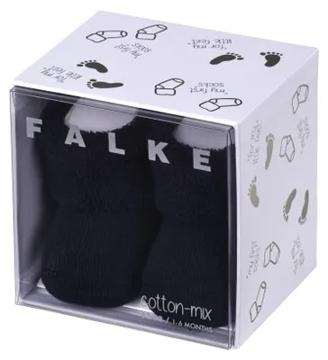 Produktbild von FALKE Unisex Baby Socken Erstling B So Baumwolle einfarbig 1 Paar, Blau Dark Mar