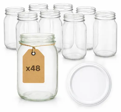 Produktbild von ART TWIST HOME Einmachgläser mit Schraubdeckel 48x 900 ml – Vorratsgläser Glasbehälter Vielseitige Robuste aus Dickem Glas - perfekt für Marmeladen Honig Säfte Gurken Konfitüren und Vorratshaltung