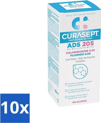 Produktbild von Curasept Mundspülung 0,05% CHX 200 ml - Vorteilspack - 10 Stücke