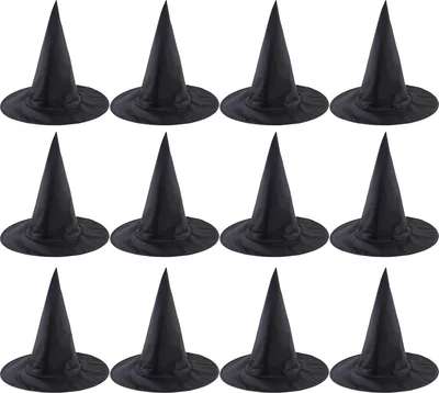 Produktbild von 6/12 Stück Halloween-Hexenhut, exquisite Verarbeitung, wiederverwendbar, Halloween-Kostümzubehör für Party- und Festival-Dekoration