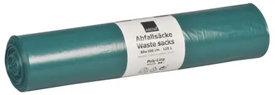 Produktbild von 10x Abfallsäcke 125 L, 800x1000 mm, 48 my LDPE, Blau | 1 Stück