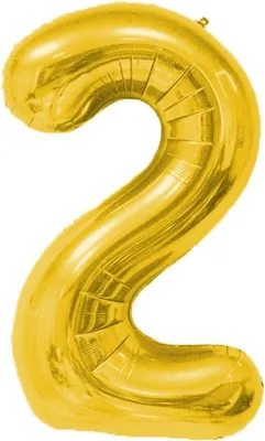 Produktbild von Folienballon Zahl 2, ca. 100 cm, gold