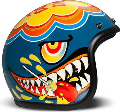 Produktbild von Jet Helm Cafe Racer DMD RETRO Lollipop Blau Glanz größe XXL