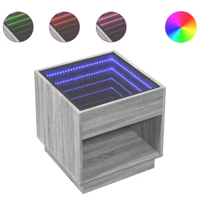 Produktbild von vidaXL Couchtisch mit Infinity-LED Grau Sonoma 50x50x50 cm