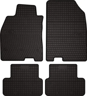 Produktbild von Gummifußmatten passend für Renault Fluence (Limousine, Bj. 2009-2016) –  schwarz, passgenau, mit Befestigungen set 4 Stk. - Gummi-Automatten