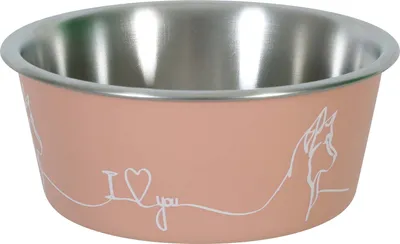 Image de Gamelle en acier inoxydable LOVE DOG 1,7l rose Zolux
