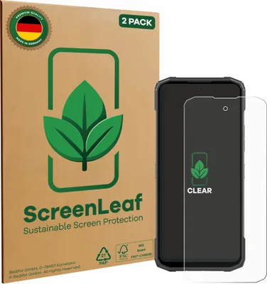 Produktbild von 2x ScreenLeaf Schutzfolie für Doogee Blade 20 Turbo nachhaltiger Displayschutz Display Schutz Folie Klar Transparent