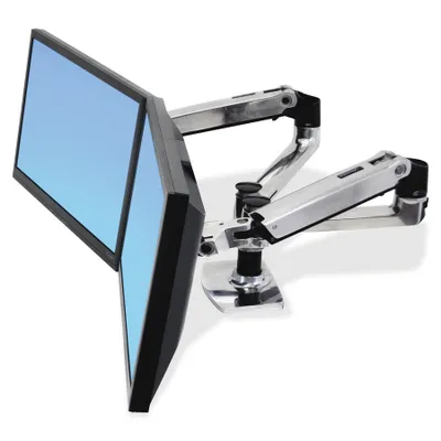 Produktbild von Monitorarm LX Dual Side-by-Side schwarz / LCDGröße<=61cm / <18kg / Anhebg. 13cm / Neig. 80° / Schwenkg. 360° / Drehg. 90° /MIS-D