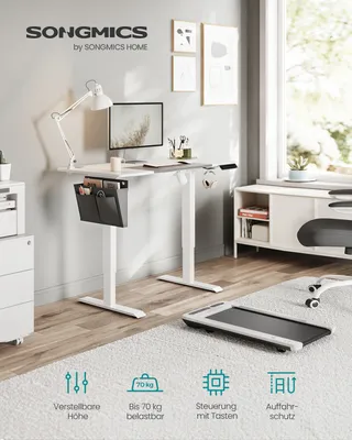 Produktbild von SONGMICS Höhenverstellbarer Schreibtisch elektrisch 120cm, stufenlos verstellbar, USB-A-Anschluss, Memory-Funktion mit 4 Höhen