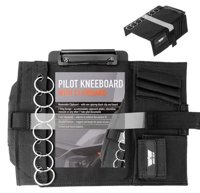 Zdjęcie produktu dla Deska do notatek dla pilotów Aviate Gear, wyposażona w klips i 7 pierścieni do mocowania dokumentów
