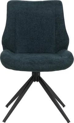 Image de lot de 6 chaises de salle à manger HWC-O48, chaise de cuisine, pivotante Auto-Return, tissu/textile chenille (320g/m²) Öko-Tex ~ pétrole-vert