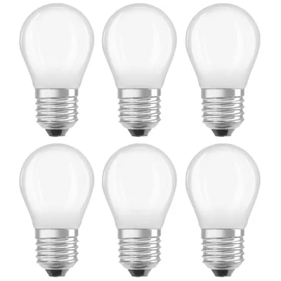 Produktbild von 6 x Osram LED Filament Leuchtmittel Tropfen 4,5W = 40W E27 matt 470lm Tageslicht 6500K kaltweiß