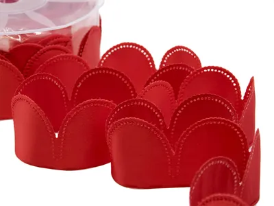 Papierband, 90 Stück, Blumenmuster, Taft, rot, 15x15x7 cm