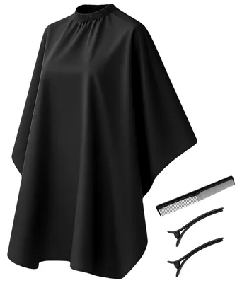Productafbeelding van Kapperscape kappersmantel - 165 x 145 cm - Zwart - Voor volwassenen