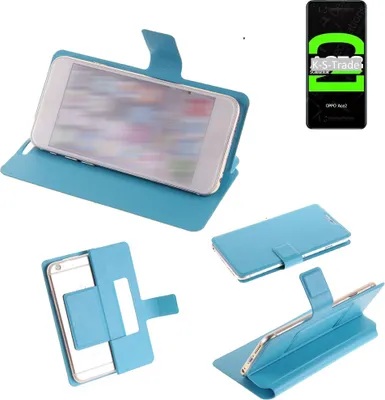 Produktbild von K-S-Trade Schutzhülle Handyhülle kompatibel mit Oppo Ace2 Flip cover Handy case Smartphone Klapphülle blau