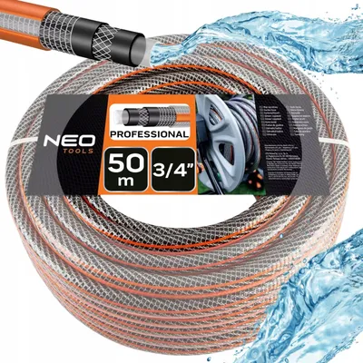 Produktbild von NEO TOOLS Pro Gartenschlauch 3/4 Zoll, 50 m Länge, 6-lagiger | UV-beständig, Flexibel Schlauch, Verdrehschutz