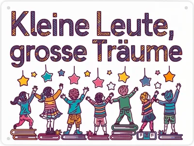 Produktbild von Kleine Leute große Träume Metallschild XL in 21x28 cm