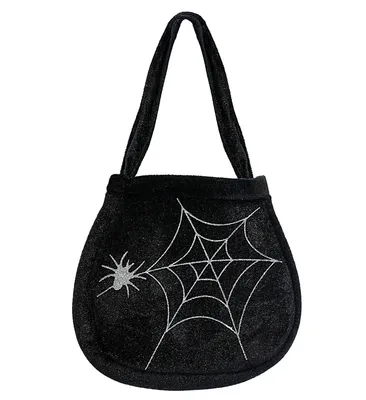 Produktbild von WIDMANN Tasche mit Spinne und Spinnennetz aus Samt schwarz