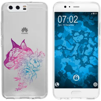 Produktbild von PhoneNatic Case kompatibel mit Huawei P10 Plus Silikon-Hülle Floral Katze M2-6
