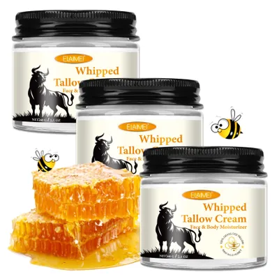 Immagine prodotto di Crema viso Crema per la pelle Sego di manzo Miele Sego di manzo Crema per la cura della pelle, 3x 60g