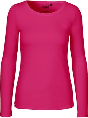 Produktbild von Neutral O81050 | Damen Long Sleeve T-Shirt / 100% Fairtrade-Baumwolle - Farbe: Pink - Größe: M