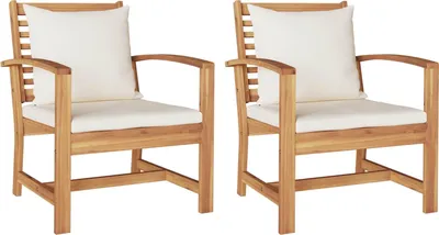 Obrázok produktu pre Stolička s vankúšom 2 Kus Hnedá a smotanová 65 x 60 x 76,5 cm