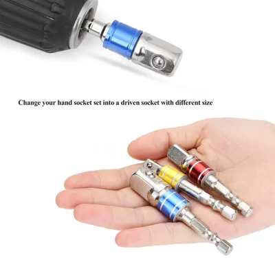 Obrázek produktu pro Sada 3 ks nástavců na nástrčné klíče a prodlužovacích tyčí pro šroubováky na matice, 1/4", 3/8", 1/2"