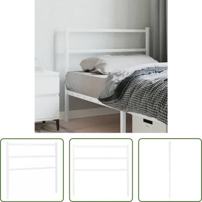 Image de The Living Store Tête de lit en métal blanc 100 cm