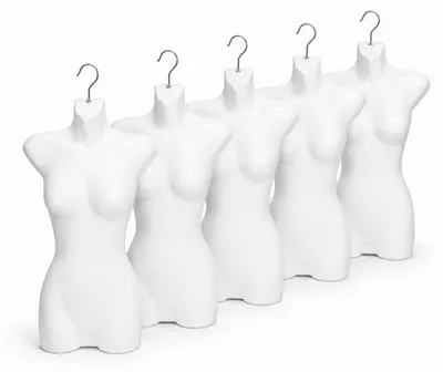 Image de Ensemble de 5 mannequins de buste féminin pour présentation de vêtements, 70 cm