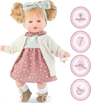 Puppe Leonie 40 cm mit langen Haaren  Weichkörper für Kinder Spielzeug-Puppe Spielpuppe Spielwaren Geschenkidee Geburtstag