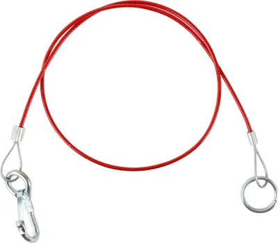 Produktbild von Wohnwagen Anhänger Abreißseil Rot 100 cm mit Karabiner und Ring Fangseil