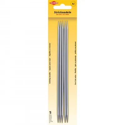 Produktbild von KLEIBER Stricknadel-Set / Strumpfspiele 200 mm x 3,5 mm 5 Aluminium-Stricknadeln