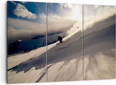 Produktbild von Bild auf Leinwand - Leinwandbild - Berge Ski Winter - 105x70cm - Wand Bild - Wanddeko - Wandbilder - Leinwanddruck - Bilder - Kunstdruck - Wanddekoration - Leinwand bilder - Wandkunst - CE105x70-0511