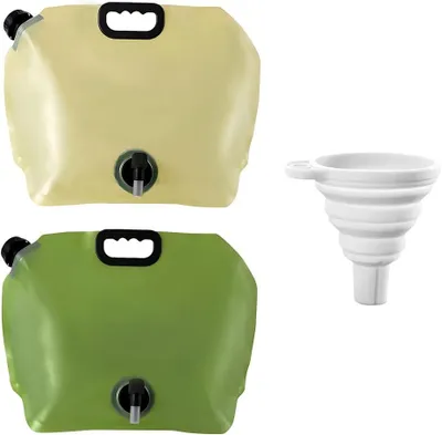 Imagen del producto de Cantimplora plegable de 8 litros, con tapa hermética, grifo y embudo, ideal para camping