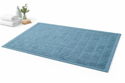 Produktbild von Betz Badvorleger Berlin Größe 50x70 cm 100% Baumwolle Badematte Badteppich Duschvorlage Qualität 650 g/m² Farbe taubenblau