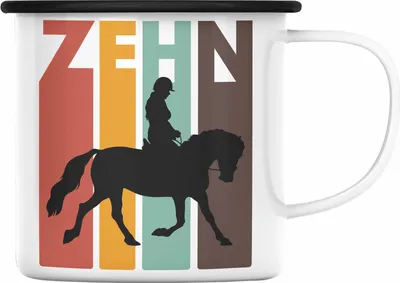 Produktbild von Trendation - 10. Geburtstag Mädchen Reiterin Geschenk 10 Geburtstagsgeschenk Tochter Pferde Pferdeliebhaber (Schwarz)