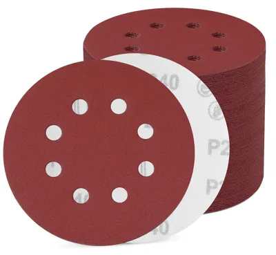 Productafbeelding van 100 stuks schuurpapier 125 mm klittenband, 8 gaten, korrel 240