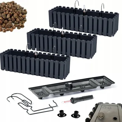Produktbild von Prosperplast Balkonkasten Fencycase 600W Set Anthrazit mit Bewässerung