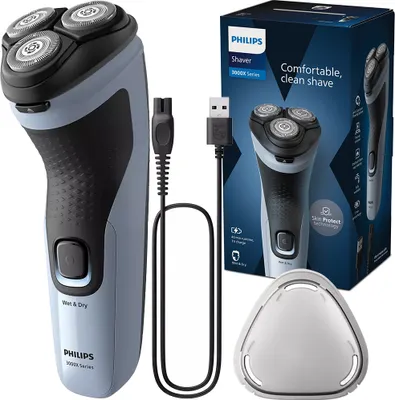 Immagine prodotto di Rasoio serie 3000 3 testine w&d li ion 1h auton 40min indicatore carica rasaerba c Philips X3003.00