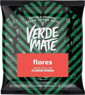 Produktbild von Verde Mate - Mate Tee Probe Flores 50g - Dicke Blätter 5mm - Blumenmischung Mango, Malve - Rauchfrei - Luftgetrocknetm, Mild - Yerba Mate Brasilien