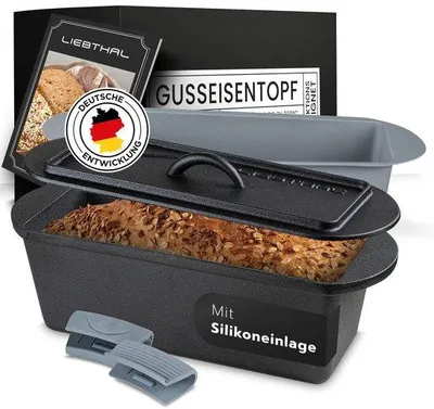 Productafbeelding van Gietijzeren Broodbakvorm met Deksel en Antiaanbaklaag - 3,5 L
