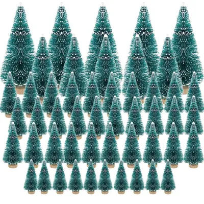Zdjęcie produktu dla Sztuczna choinka - Miniaturowa - 50 szt. - Różne rozmiary - 3,5 cm, 4,5 cm, 6,5 cm, 8,5 cm - Do dekoracji i rękodzieła